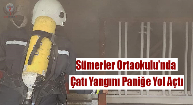 Ortaokulunda çatı katında korkutan yangın