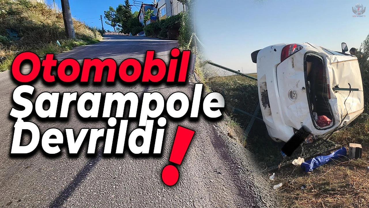 Otomobil şarampole devrildi: 2 yaralı