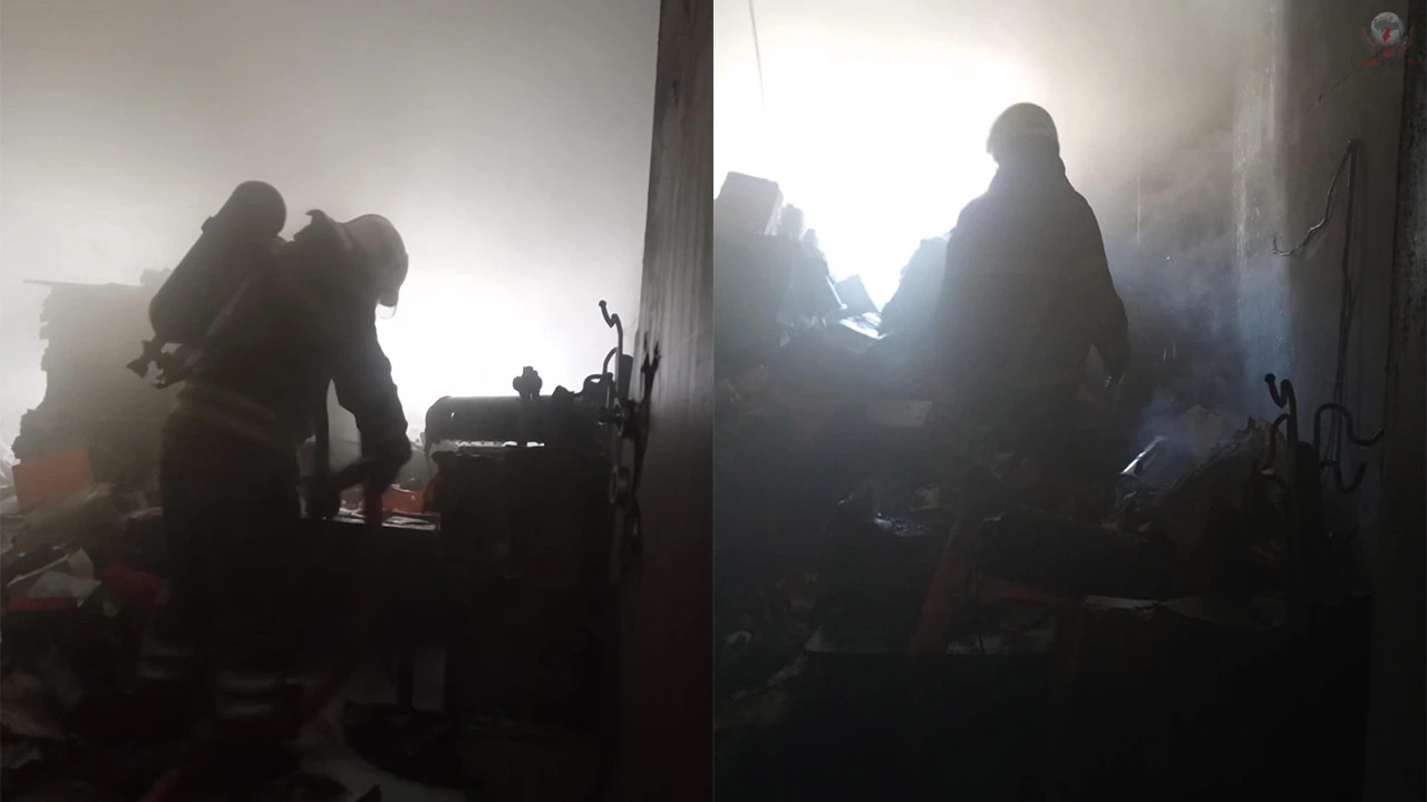 Antakya'da okulun spor salonunda yangın çıktı