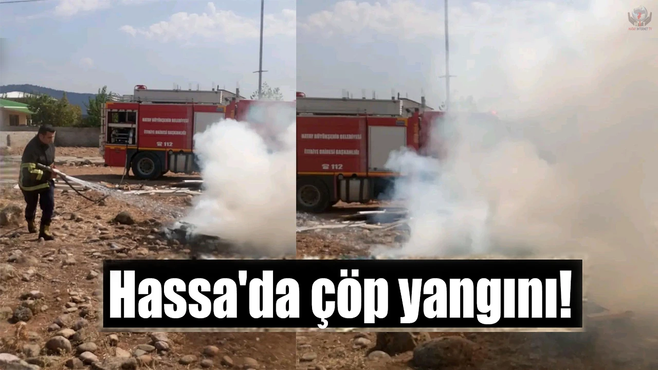 Hassada çöplük yangını