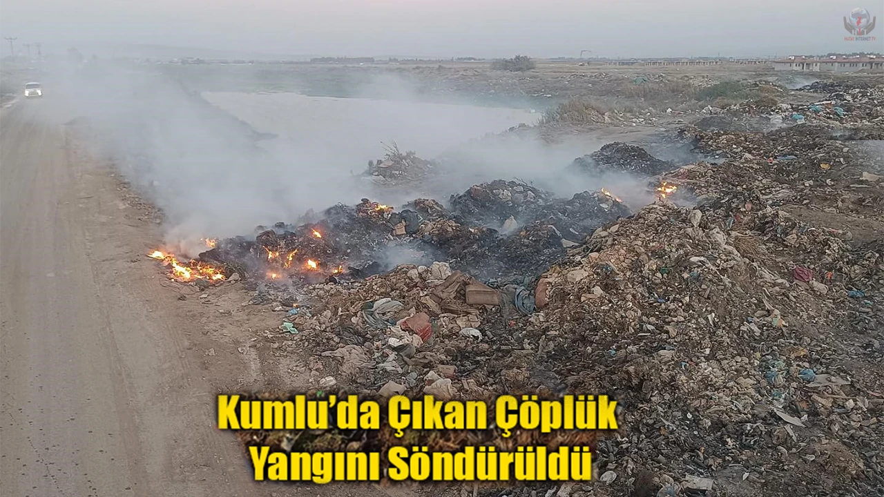 Kumluda çöplük yangını