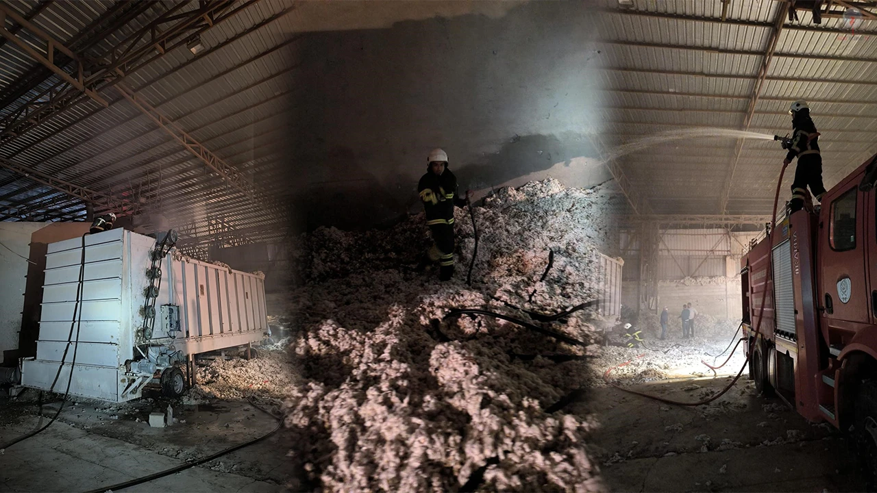 Kumluda pamuk fabrikasında yangın