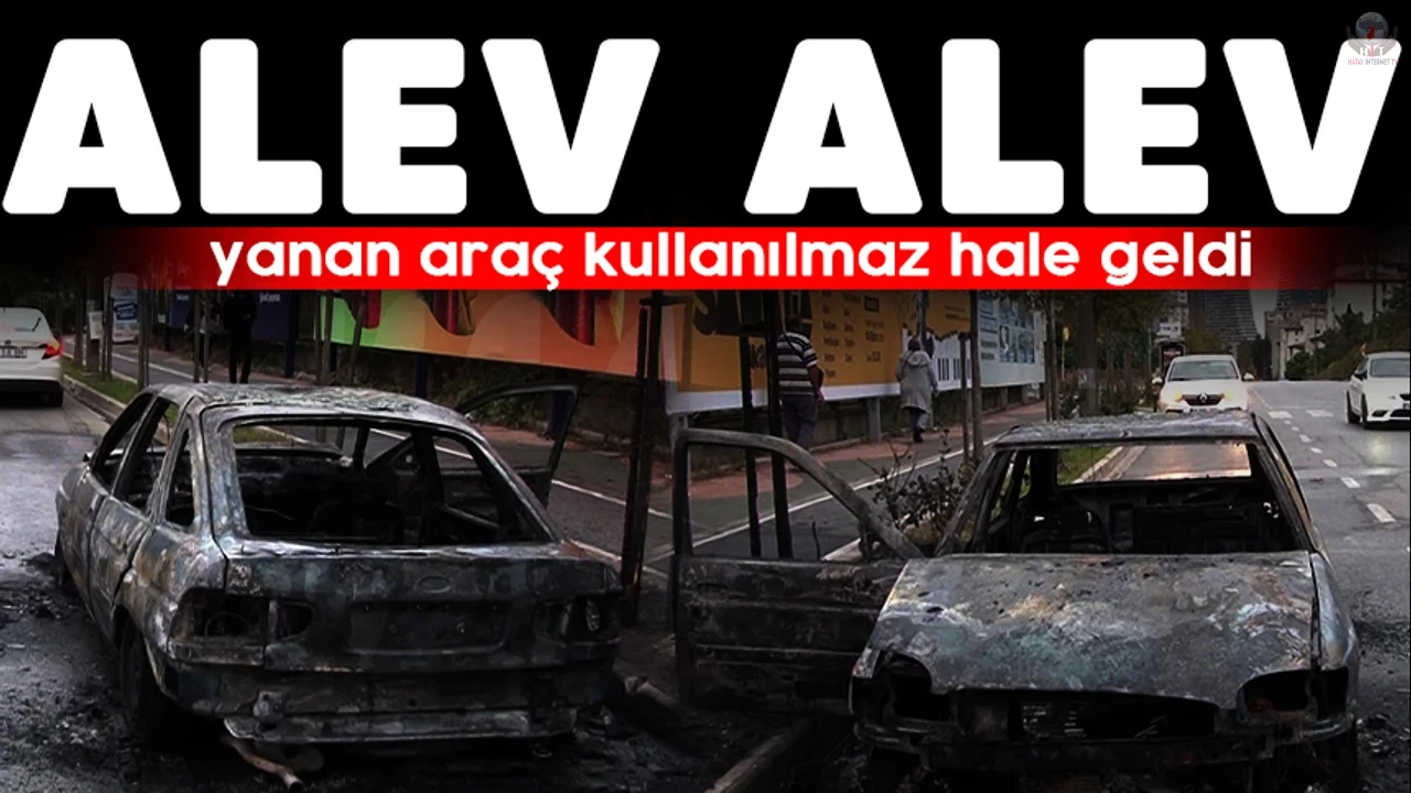 Reyhanlıda yanan araç kullanılmaz hale geldi