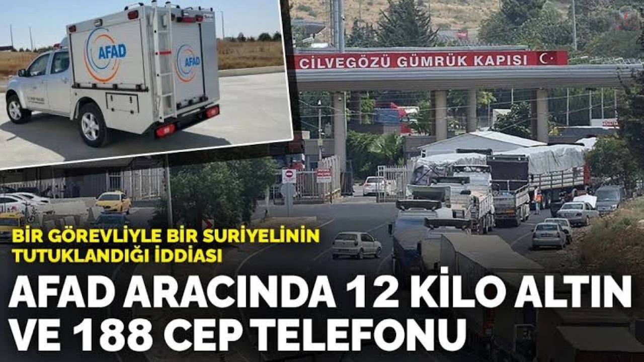 AFAD aracında 12 kilo altın, 188 cep telefonu