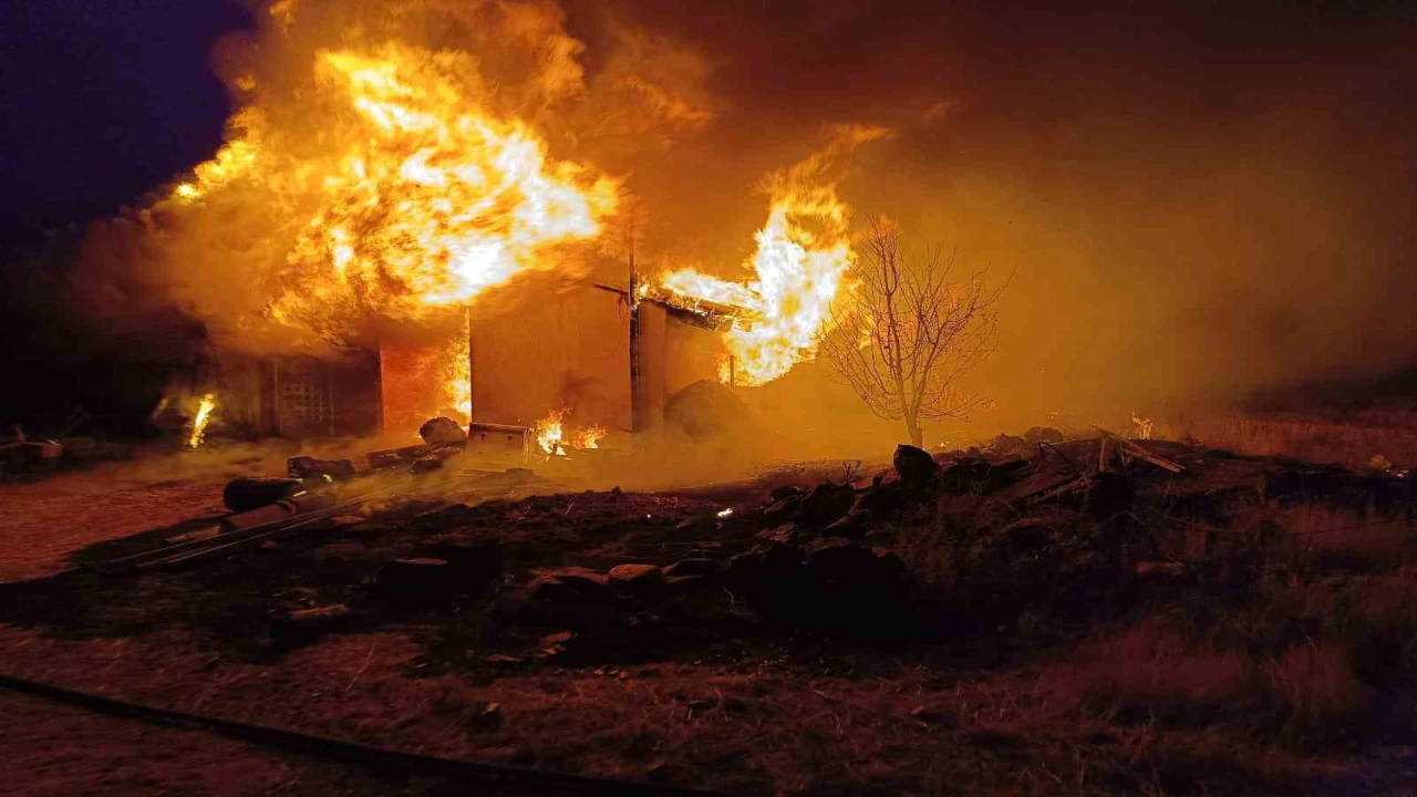 Elbistanda depo yangını