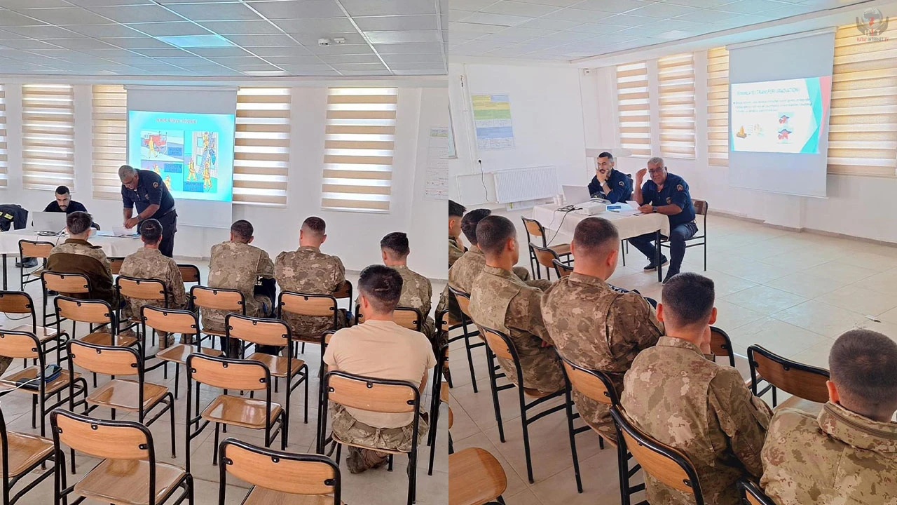 Hatay’da askerlere yangın güvenliği eğitimi verildi