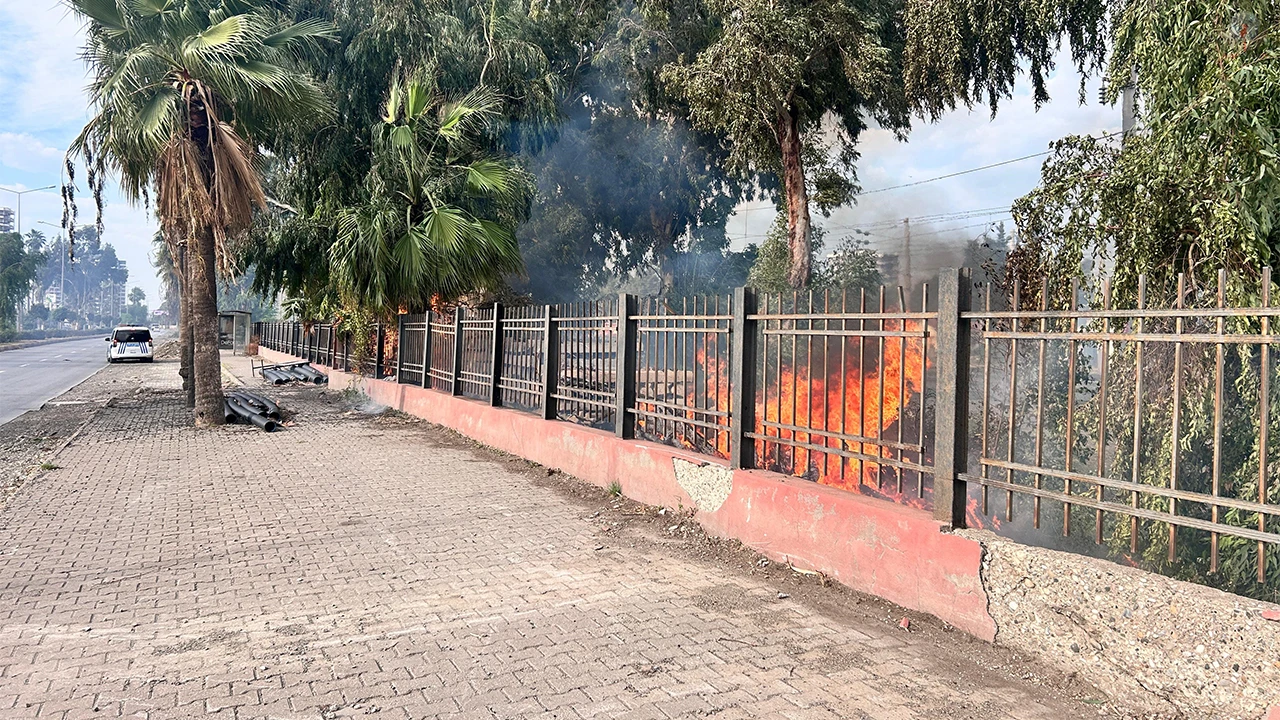 İskenderun’da otluk alan alevlere teslim oldu