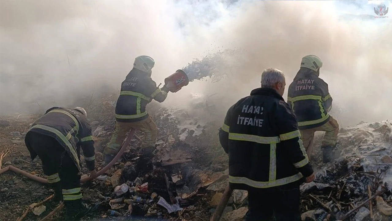 Samandağ'da çıkan kamışlık yangını söndürüldü