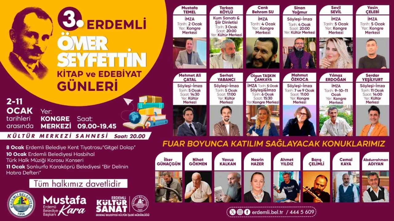 Erdemlide Kitap ve Edebiyat Günleri başlıyor