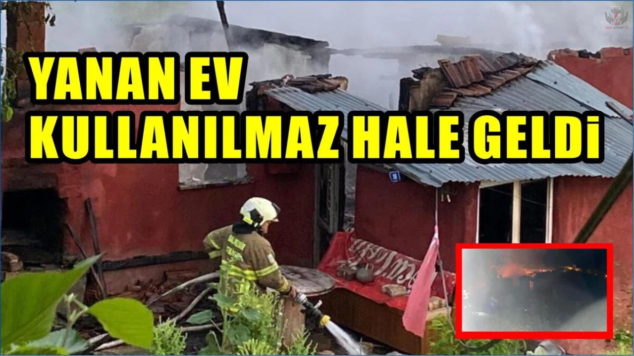 Kırıkhanda yanan ev kullanılmaz hale geldi