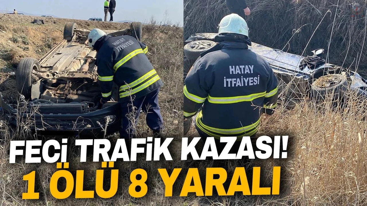 Hatayda trafik kazası:1 ölü, 8 yaralı