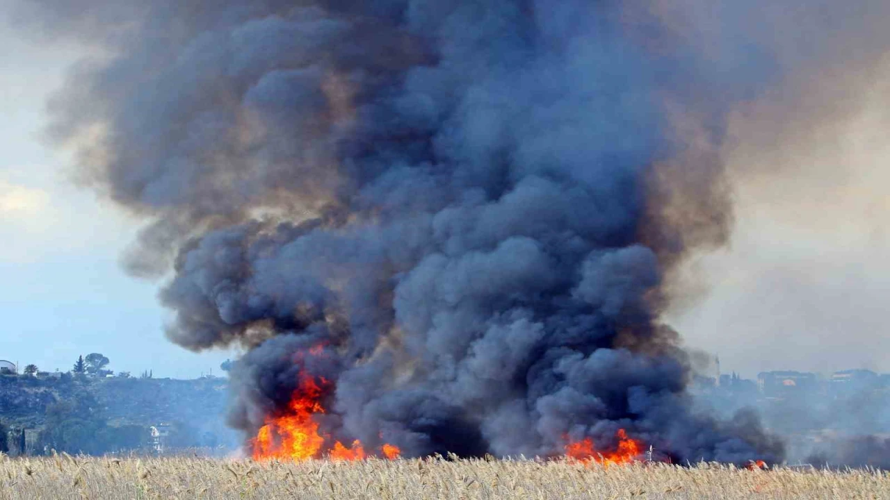 Antalyada ev ve seraları tehdit eden sazlık yangını 2 saatlik çalışmayla kontrol altına alındı