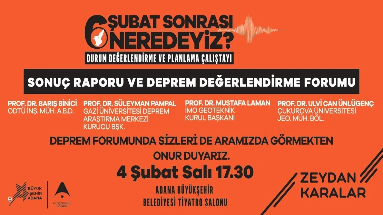 Büyükşehirden 4 Şubat Salı günü Deprem Çalıştayı