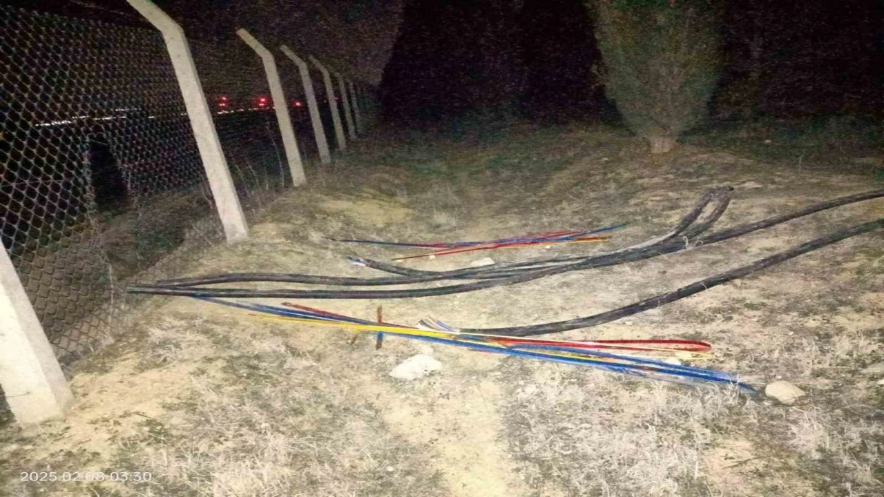 Çaldıkları 1 milyon liralık bakır kablo ile 2 km uzaklıktaki araçlarına giderken suçüstü yakalandılar