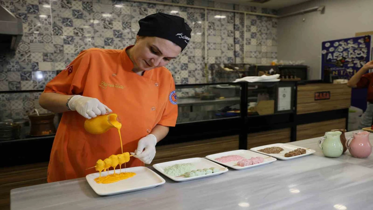 Çöp şiş katmer renklendi