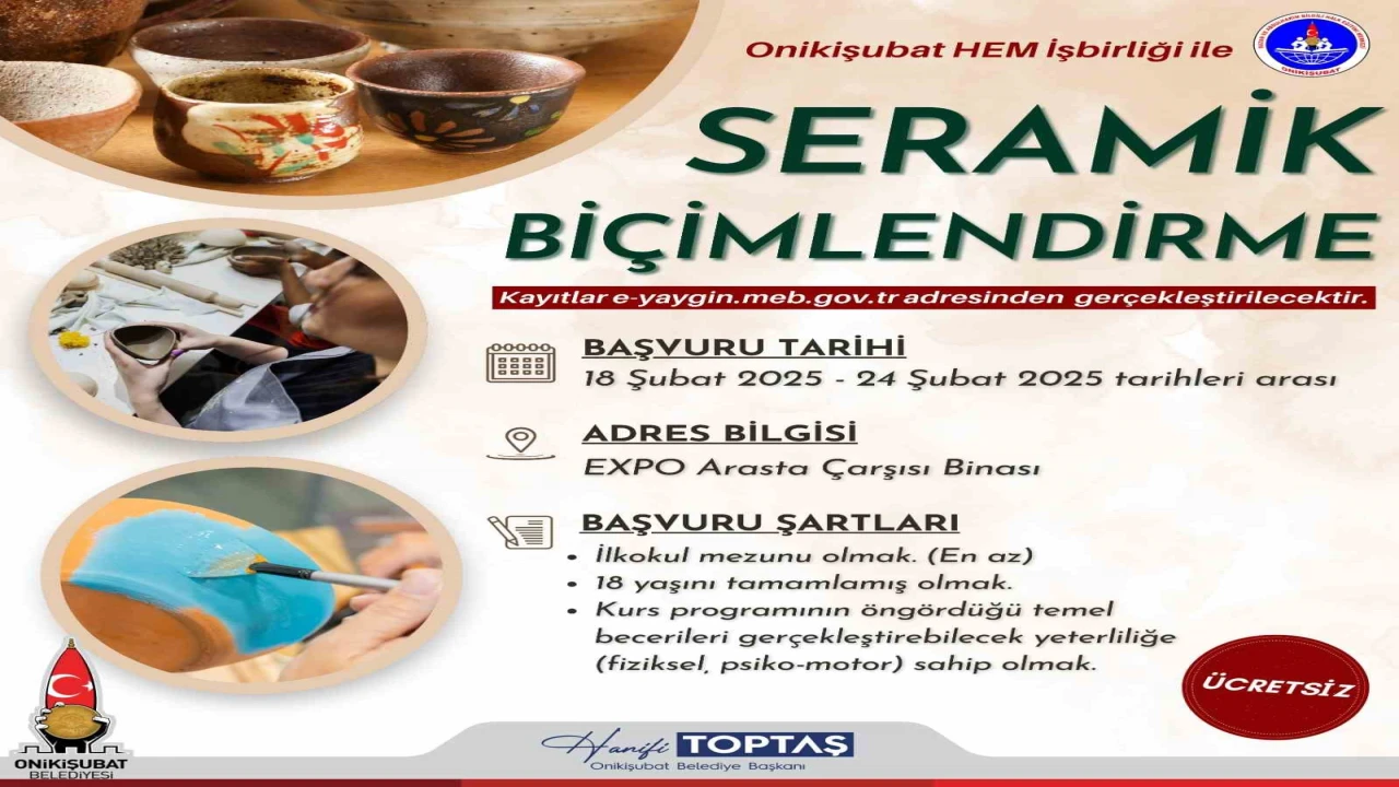 Onikişubat Belediyesi hem sanatla buluşturacak hem de meslek edindirecek