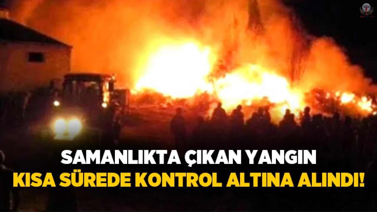 Defnede samanlık yangını