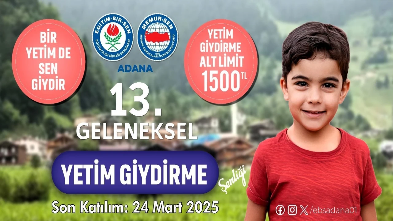 Eğitim-Bir-Sen Adana Şubesinden Ramazanda yetim çocuklar için kampanya