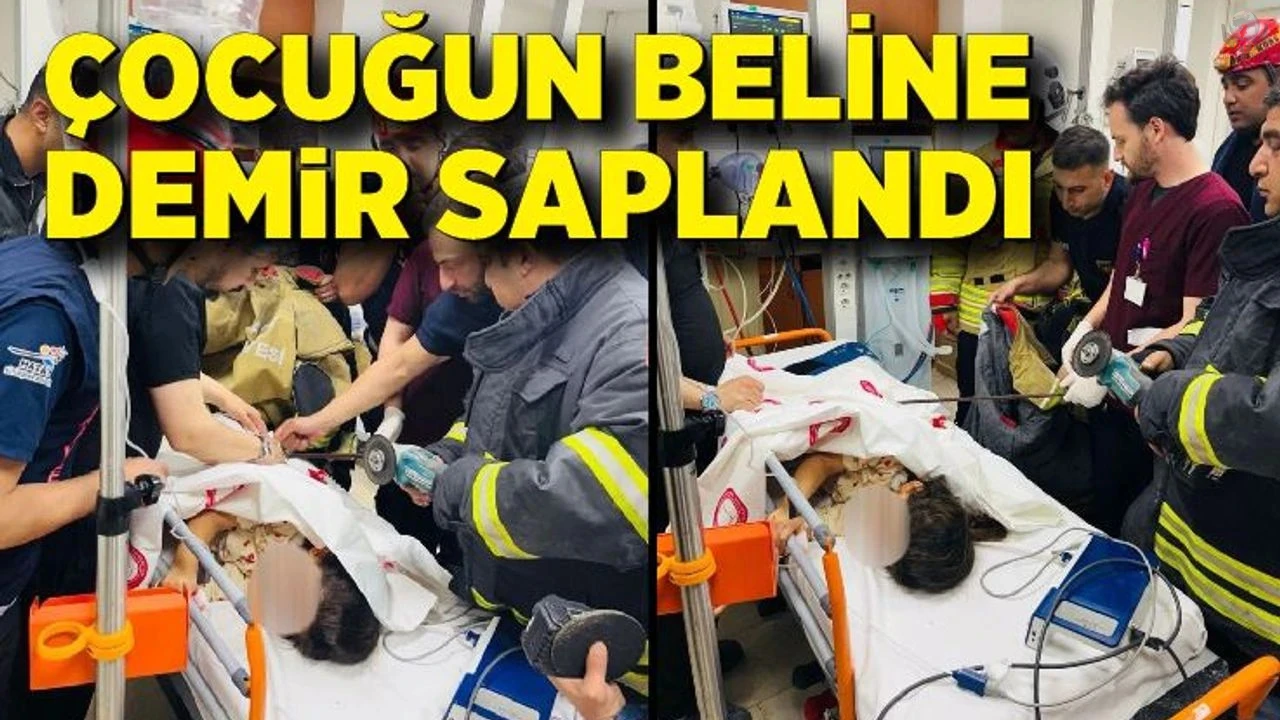 Çocuğun beline demir saplandı