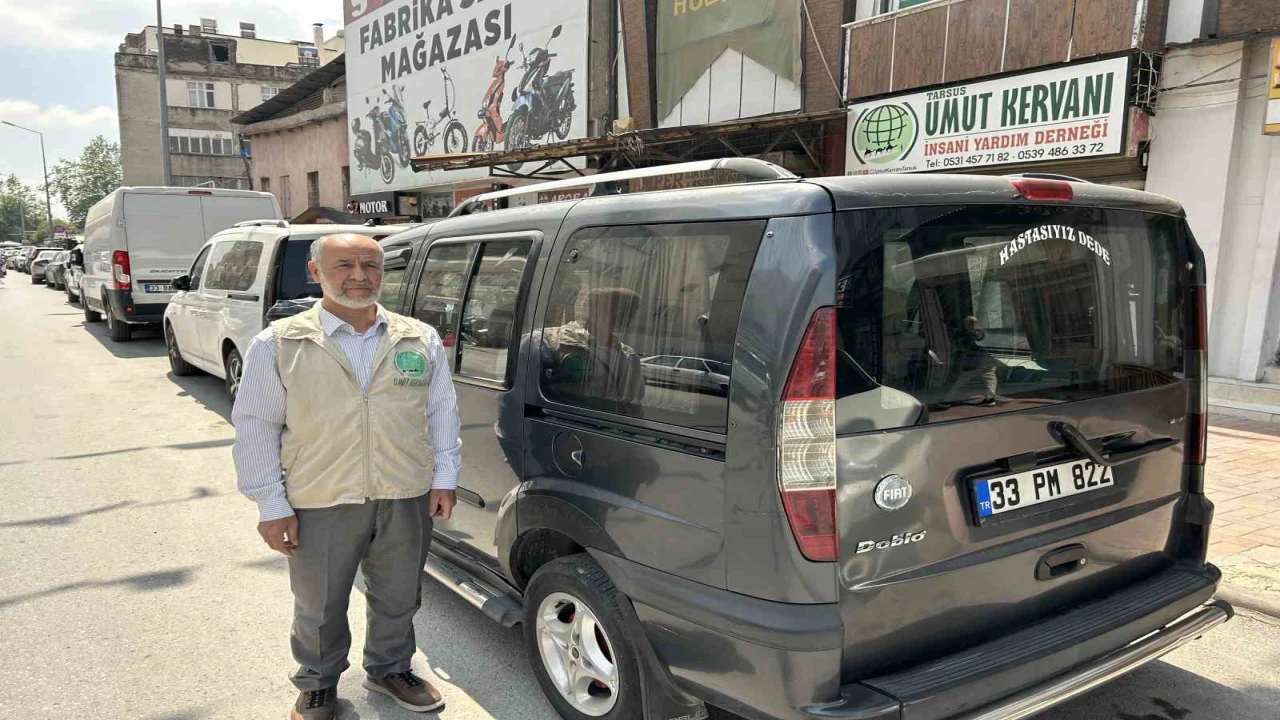 Hayırsever aracını Gazzeye destek için bağışladı