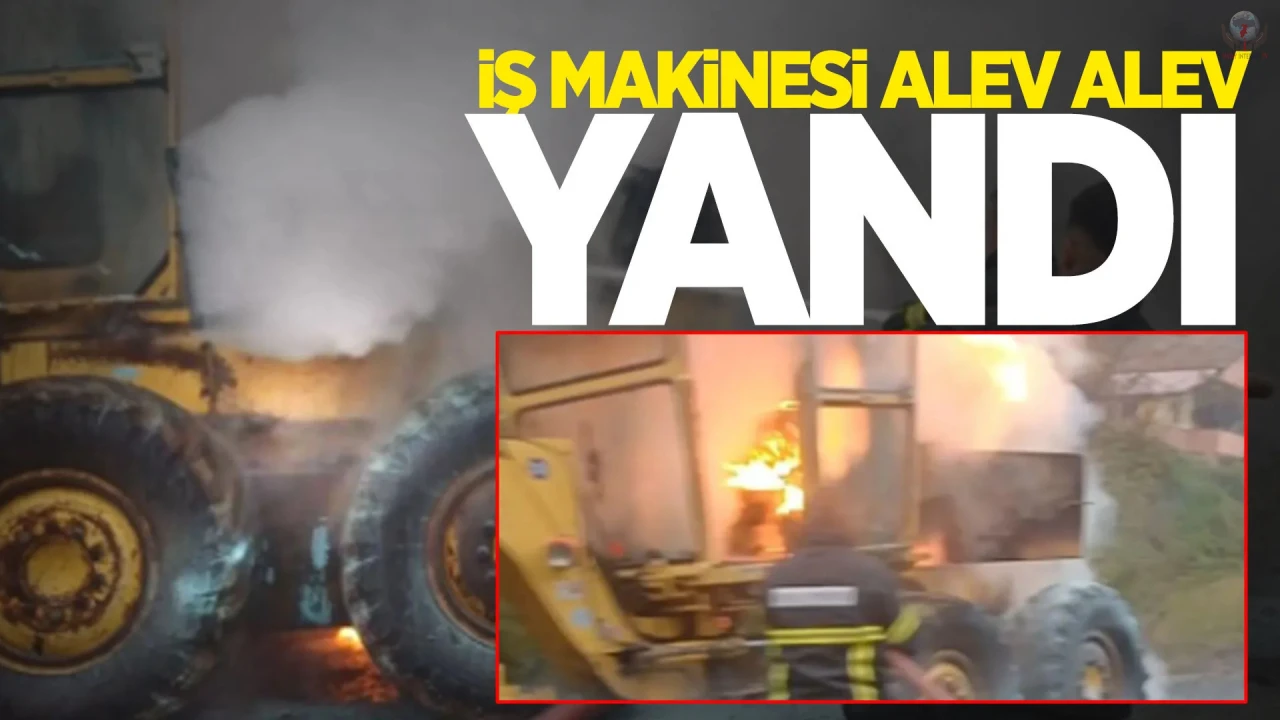 İskenderunda iş makinesi yangını