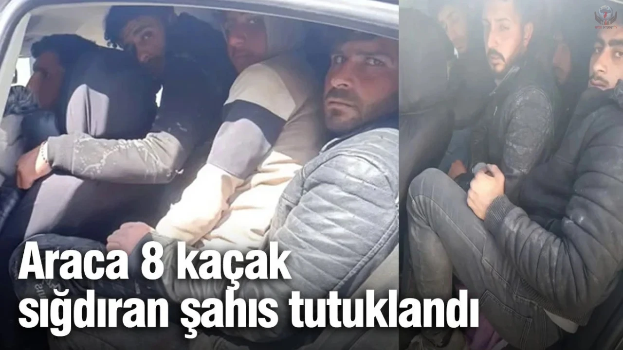 Otomobile 8 göçmen sığdıran şahıs tutuklandı