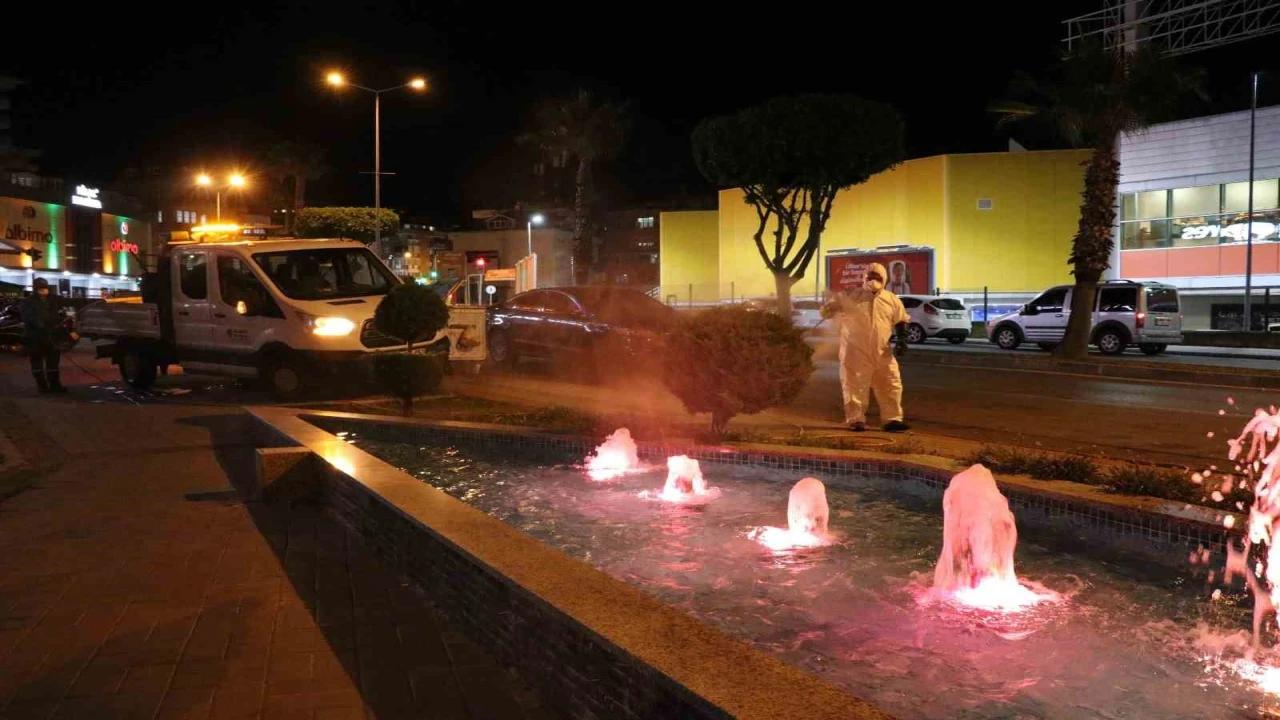 Alanyada yeşil alanlarda zirai mücadele