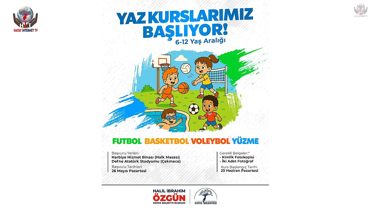DEFNE’DE YAZ KURSLARI BAŞLIYOR