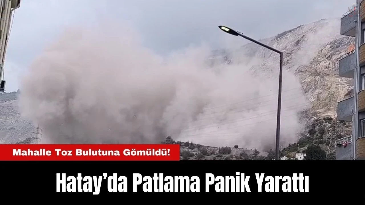 Depremzedeleri tedirgin eden patlamayla mahalle toz bulutu altında kaldı