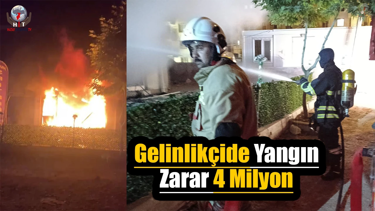 Gelinlikçide çıkan yangında yüzlerce gelinlik yanarak kül oldu