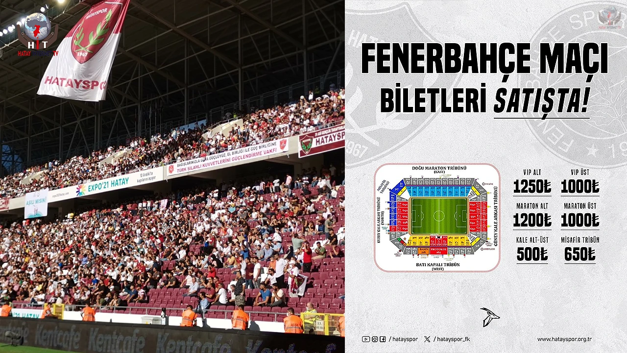 Hatayspor’un Fenerbahçe maçı biletleri satışa çıktı