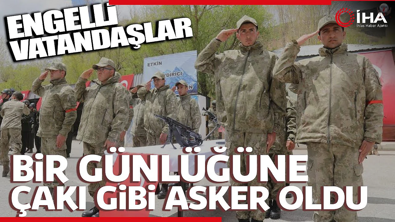 Kamuflaj giyen engelli gençler yemin etti