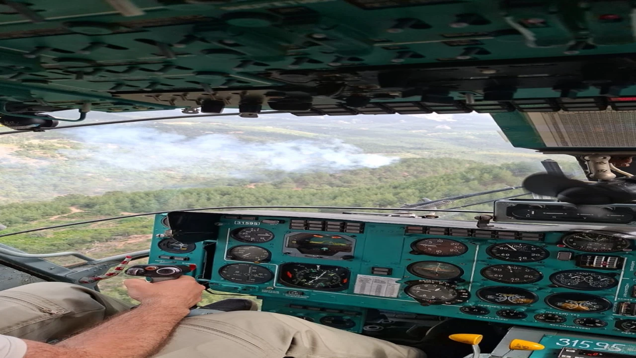 Kumlucada orman yangını: 1 hektarlık alan zarar gördü