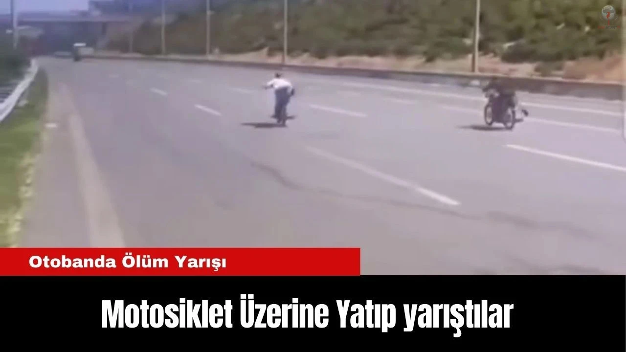 Otobanda motorun üzerine uzanarak ölüme yarış pahalıya patladı