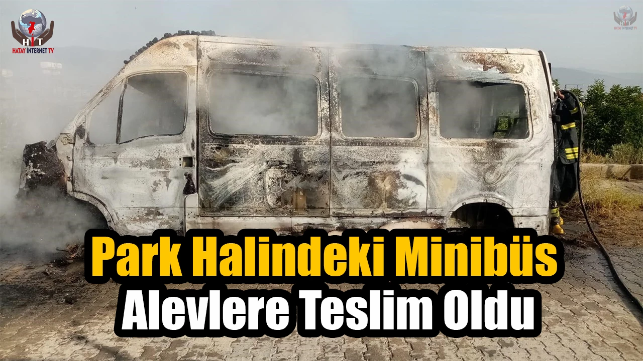 Park halindeki minibüs alevlere teslim oldu