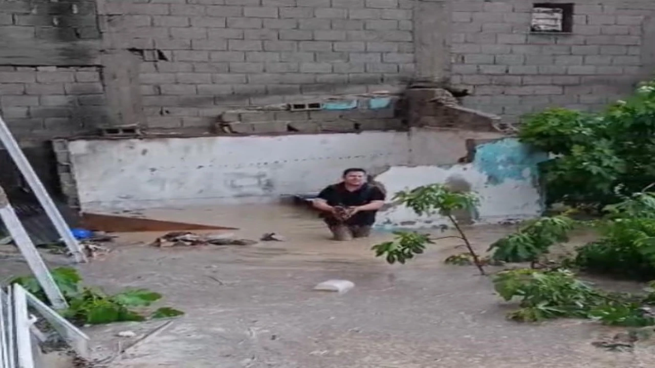 Sel sularına kapılan tavuklarını kurtarmak için kümesine koştu