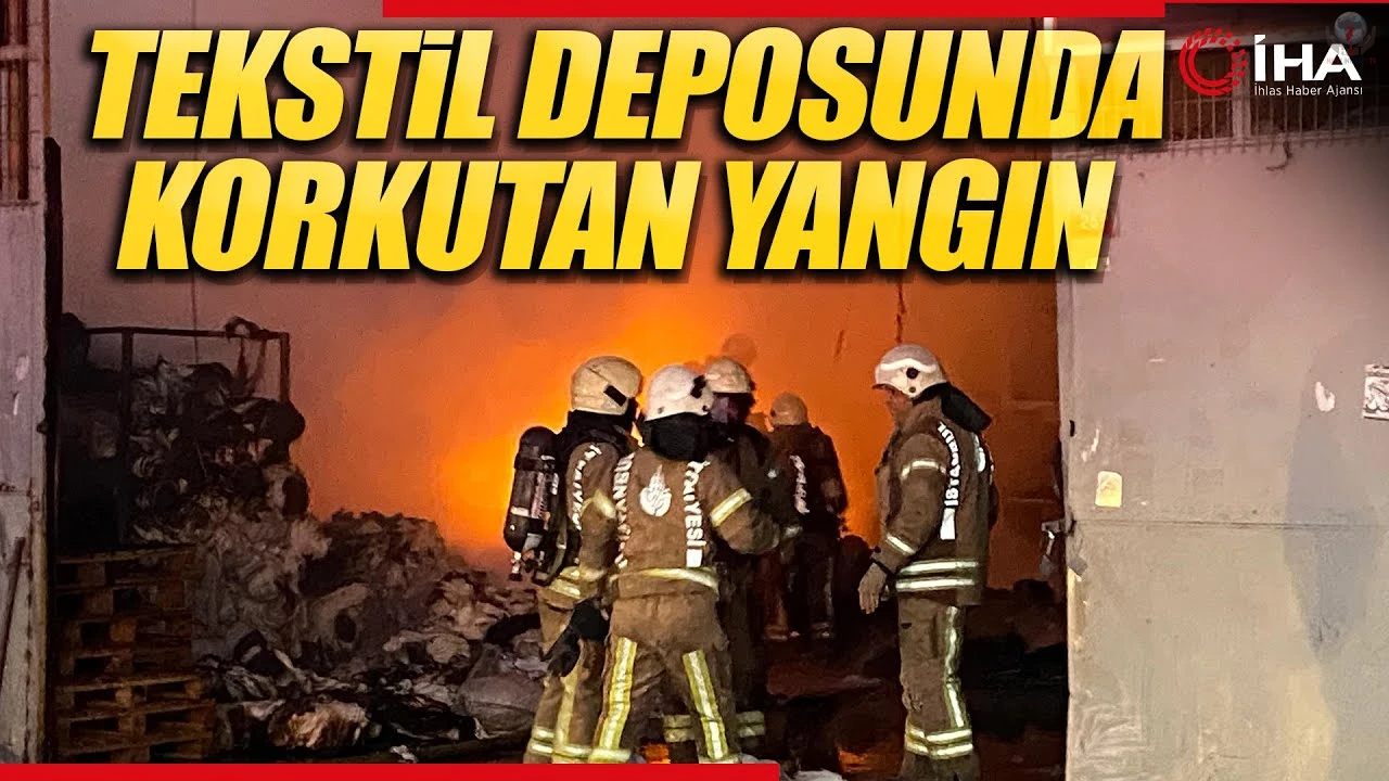 Tekstil deposunda korkutan yangın