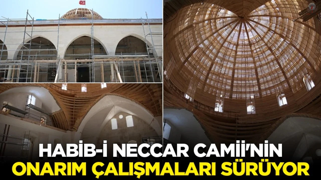 Depremin yıktığı Habib-i Necaar Camiinde ihya çalışmaları hızla sürüyor