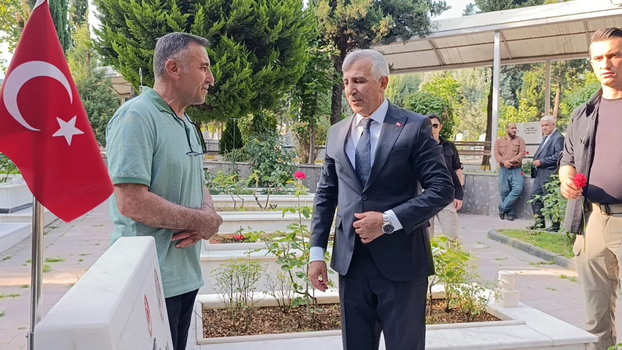 Kahramanmaraşta deprem şehitleri kabirleri başında anıldı