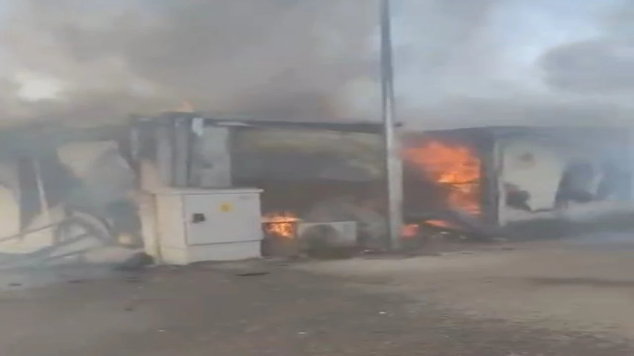 Kahramanmaraşta konteyner yangını