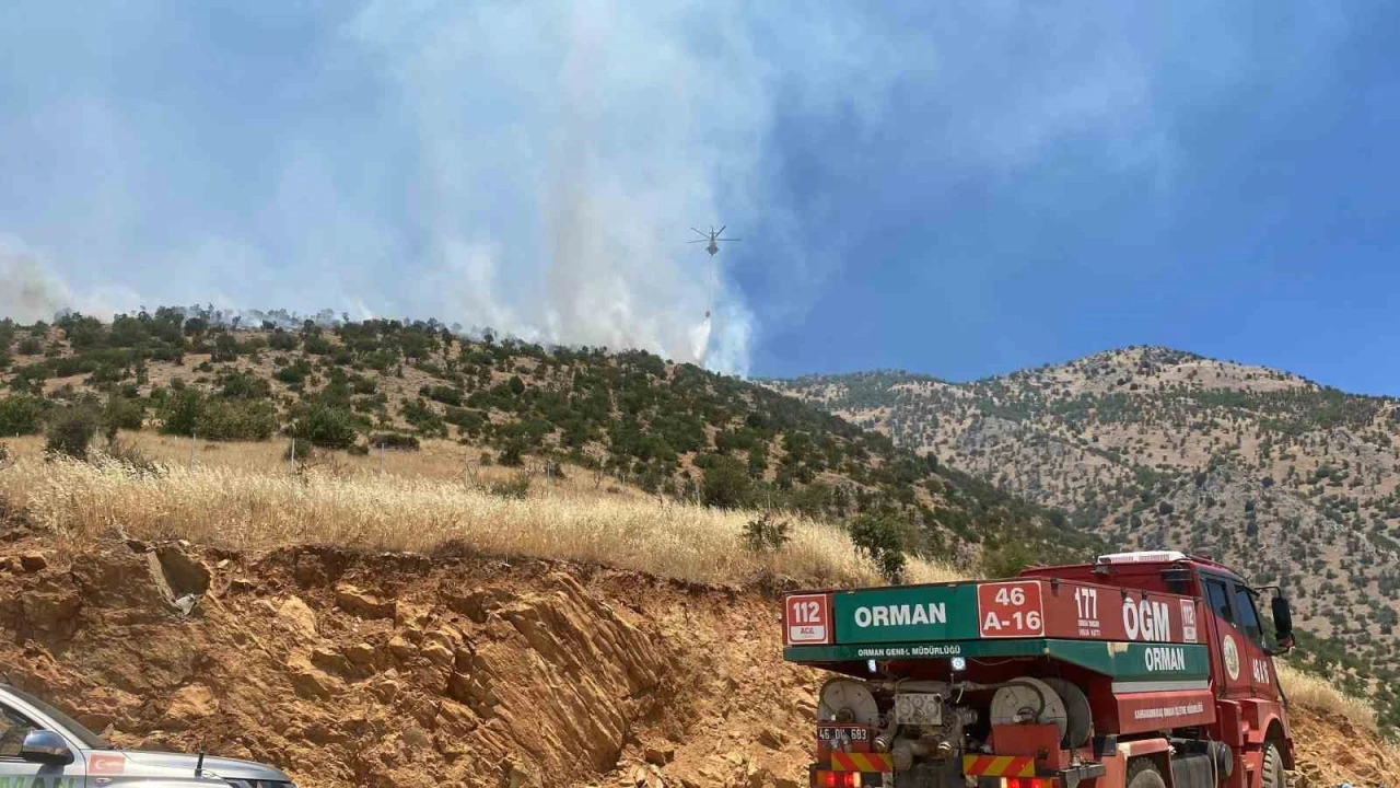 Kahramanmaraşta orman yangını sürüyor