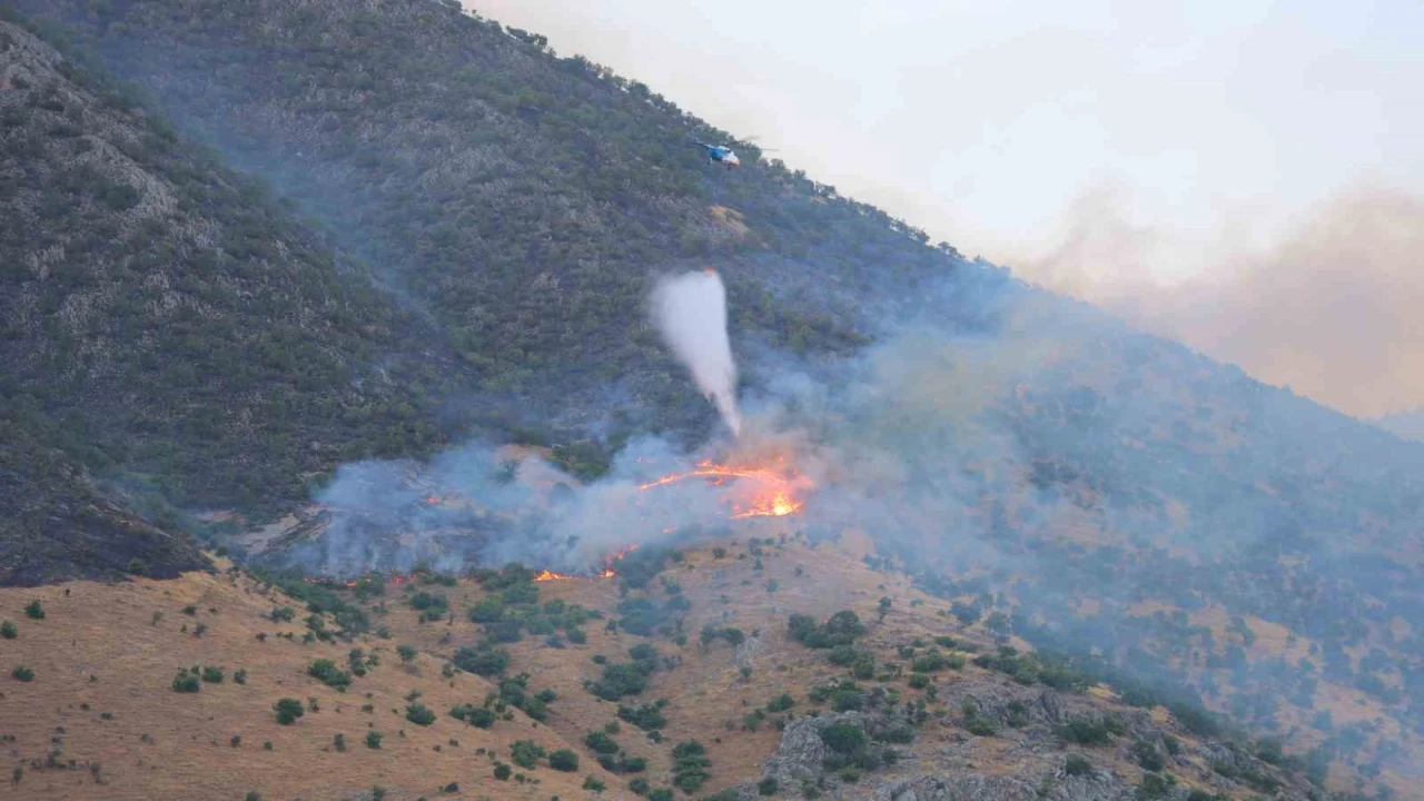 Kahramanmaraştaki orman yangınına müdahale sürüyor