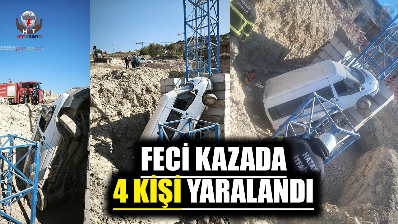 Minibüsün devrildiği kazada 4 kişi yaralandı