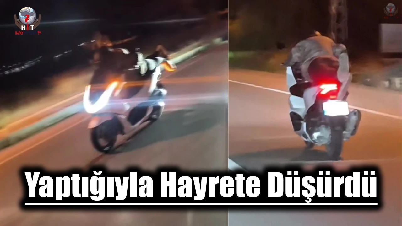 Motosiklet sürücüsü yaptığıyla hayrete düşürdü