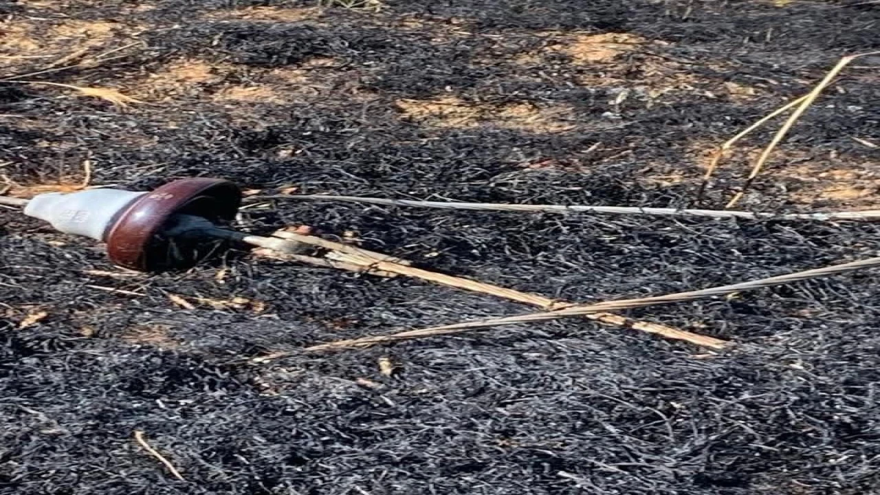 Yüksek gerilim hattı koptu, buğday tarlası alev aldı