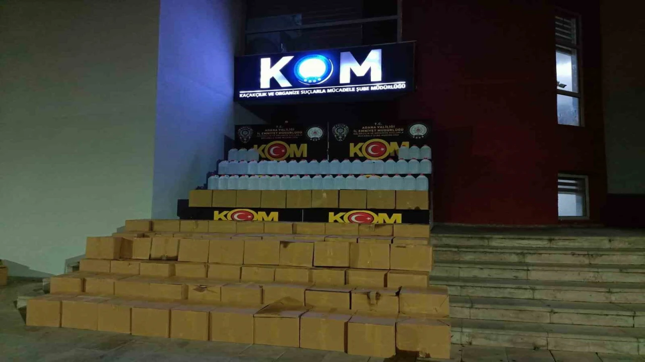 Adanada 1 ton 690 litre kaçak etil alkol ele geçirildi