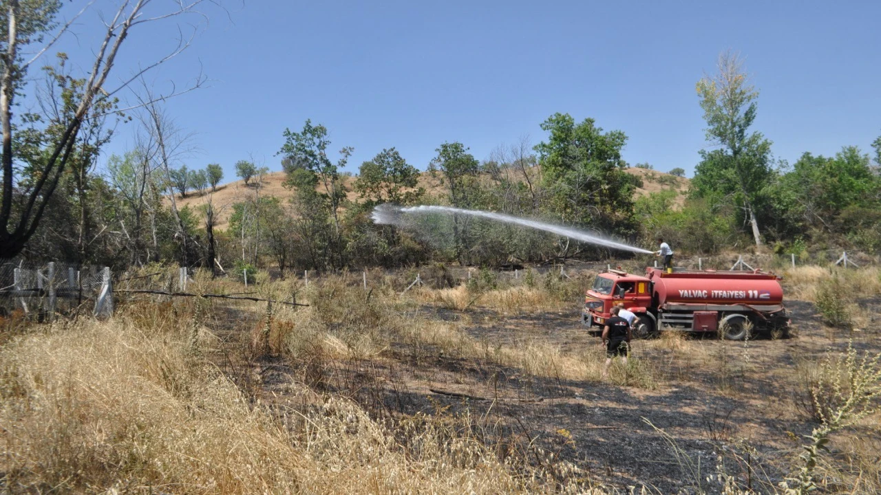 Hobi bahçesinde çıkan yangın 8 dönüm yulaf tarlasını küle çevirdi
