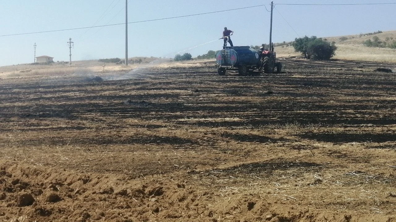 Ispartada 30 dönümlük tarla yanarak kül oldu