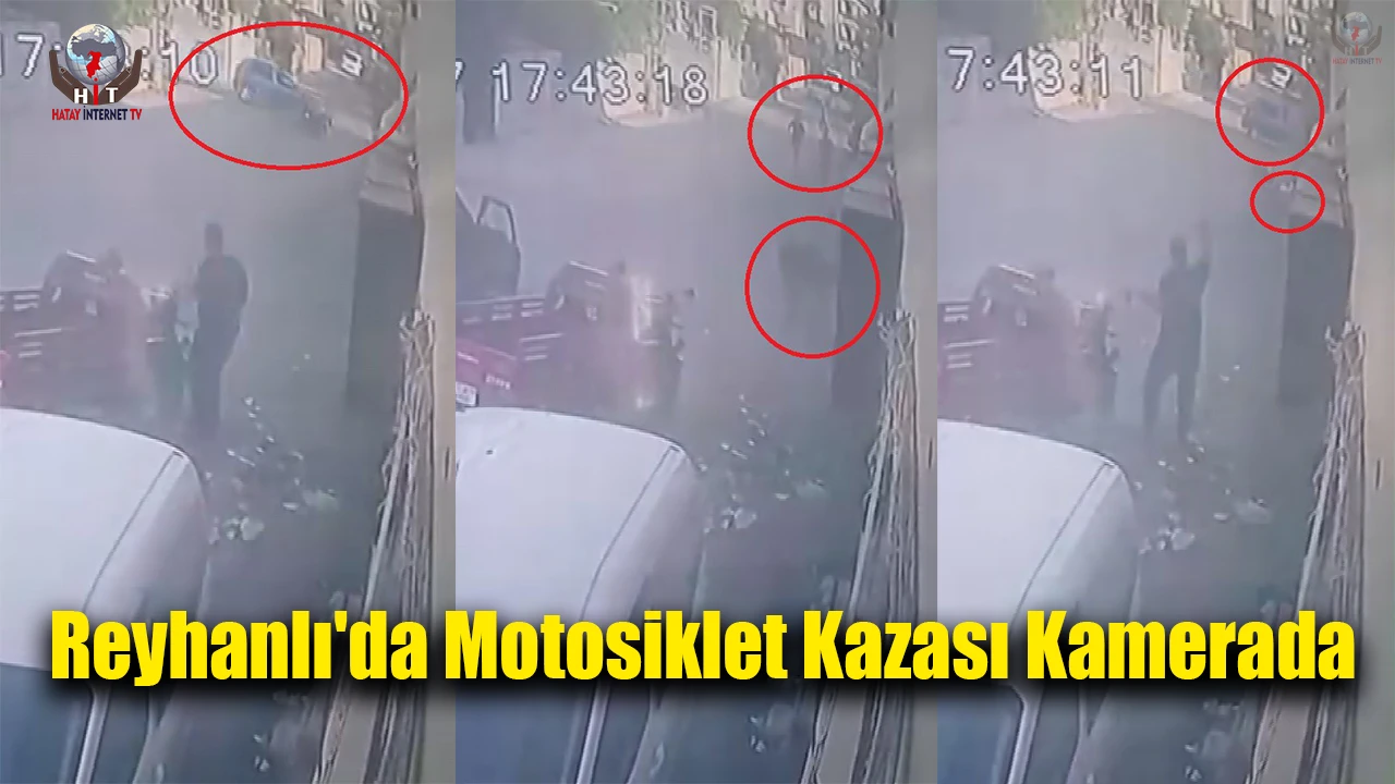 Reyhanlıda otomobille çarpışan motosikletli metrelerce savruldu
