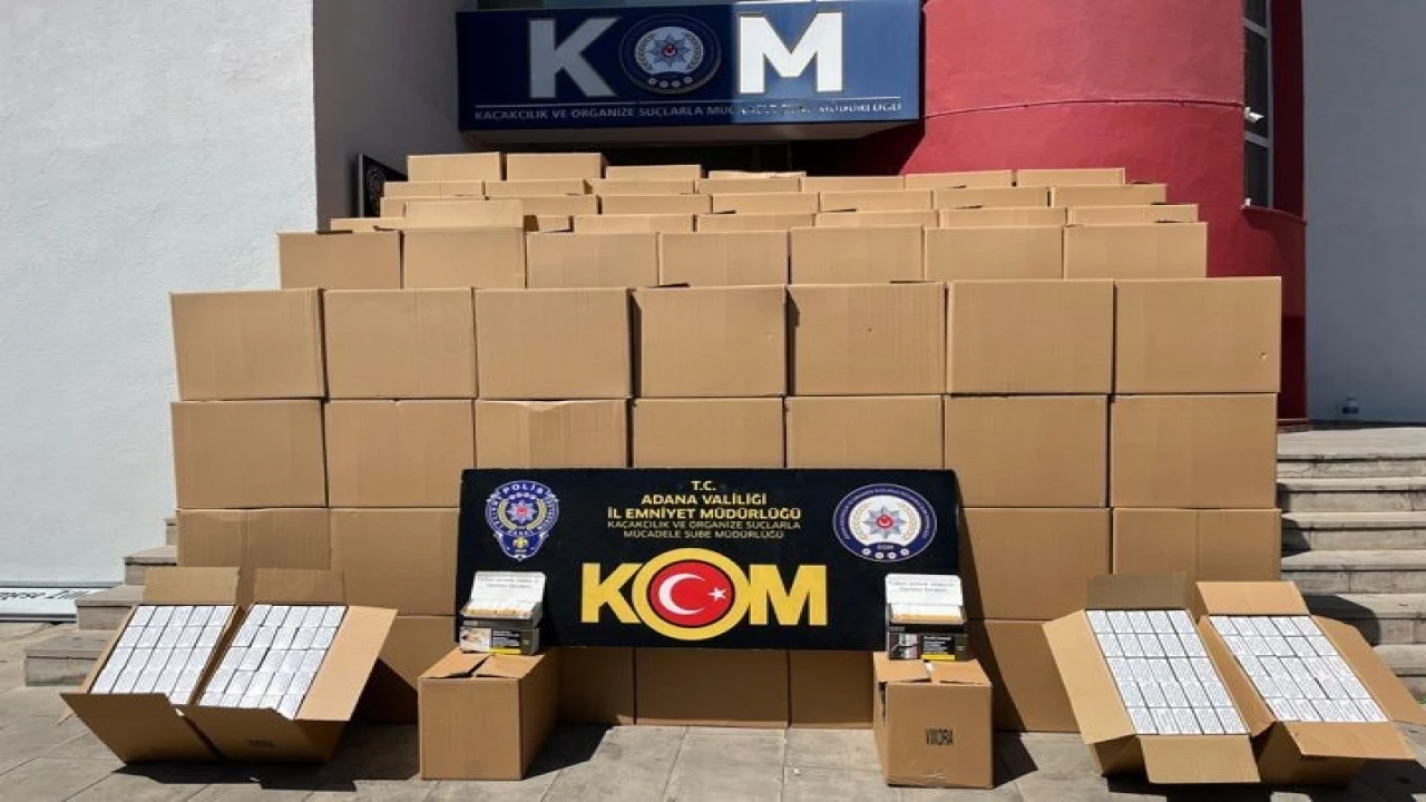 Adanada 7 milyon 910 bin adet kaçak makaron ele geçirildi